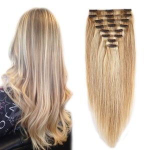 30" Straight Hair Ash Blonde & Bleach Blonde